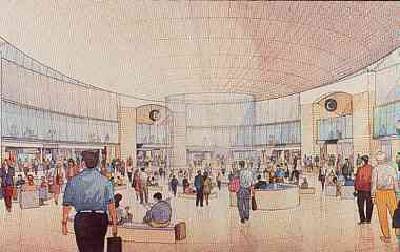 Artit's impression of the terminal building interior at Ben Gurion airport