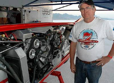 Joe Harralson and the BUB Joe Harralson and the BUB streamliner motorcycle