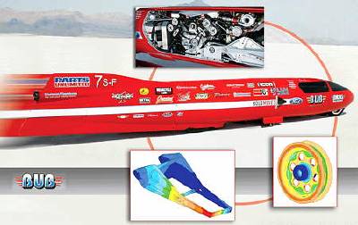 BUB streamliner on the Bonneville salt flats BUB streamliner on the Bonneville salt flats