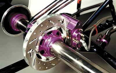 Rear axle and brake disc of AX8 go-kart designed using Autodesk Inventor.