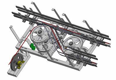 Cable conveyor mechanism designed Autodesk Inventor.