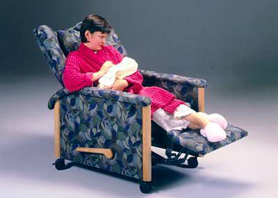 The Kangaroo recliner chair -- designed for neonatal intensive care use. The Kangaroo recliner chair -- designed for neonatal intensive care use.