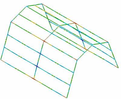 As the above analysis results show, the frame included separate beam elements defined for the splices.
