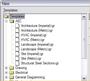 Part of the full Template selection menu in SmartSketch