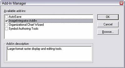 The SmartSketch ‘Add-in Manager’ - a dialog box for loading or unloading optional modules.