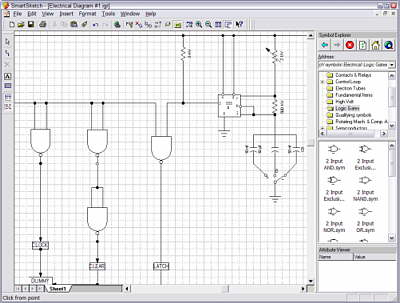 Drawing circuit diagrams in SmartSketch.